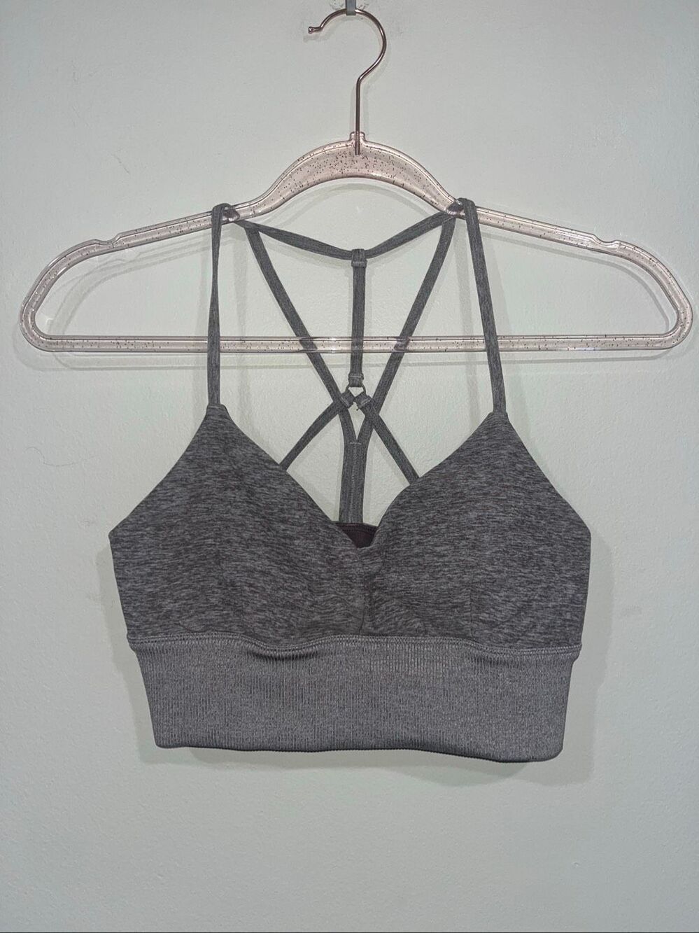 Alo Yoga Alosoft Lavish Sports Bra in heather gray Small